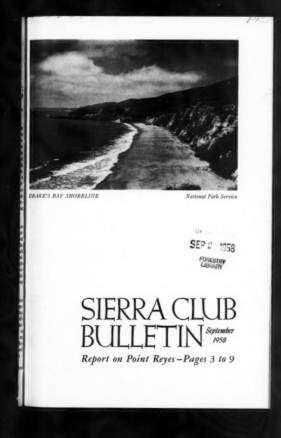 Sierra Club Bulletin 1958 Vol 43 No 7 September cover